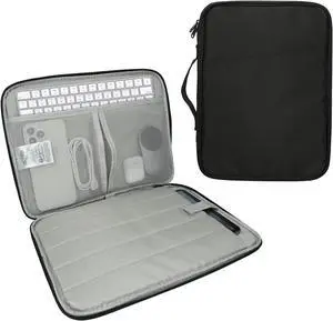 kwmobile Tablet and Keyboard Cover Compatible with Magic Keyboard K380 K480 & 12,9" - 13" Tablet Case - Slim Nylon Zipper Bag - Black