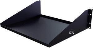 ICC 3U Server Rack Shelf, Heavy-Duty Steel Cantilever Trays with Solid Bottom for 19" Network Equipment Racks, 15" Deep, 75 lbs Capacity Each, Pack of 2, Black