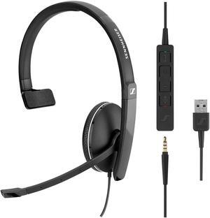 Sennheiser SC 135 USB (508316) - Single-Sided (Monaural) Headset for Business Professionals | with HD Stereo Sound, Noise-Canceling Microphone, & USB Connector (Black), Adjustable