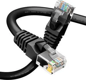 GEARit Cat 6 Ethernet Cable (1-Pack 150 Feet) Cat6 Network Patch, 10Gbps, RJ45, Snagless Cord, Gold-Plated Connectors, Internet for PC, TV, Tablet, Router, Printer, Servers, IT Data Center - Black GEARit Cat 6 Ethernet Cable (1-Pack 150 Feet) Cat6 Network Patch, 10Gbps, RJ45, Snagless Cord, Gold-Plated Connectors, Internet for PC, TV, Tablet, Router, Printer, Servers, IT Data Center - Black