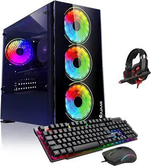 HAJAAN Breeze Gaming Desktop PC, Intel Core i5 11400F Processor up to 4.40GHz, Radeon RX 580 8GB, 512GB NVME SSD, 16GB DDR4 RAM 3200, 650W PSU, Wi-Fi Ready, Windows 11 Pro