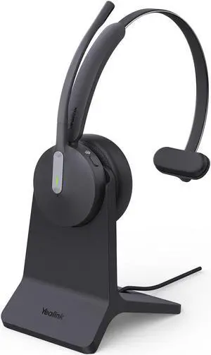 Yealink BH70 Mono Teams Certified with Charging Stand, Wireless Bluetooth Headset with Microphone for Work, up to 35h Talking Battery Life, 3-Mic Noise Cancellation Headsets for Computer (USB-A)