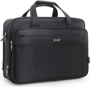 Large Briefcases For Men Canvas Tote Bag Laptop Case 19 Inch Computer Bag Work Bags Business Mens Bag Shoulder Bag Office Carrying Cases Messenger Bag Book