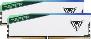 Patriot Viper Elite 5 RGB DDR5 RAM 48GB (2X24GB) 6400MT/s CL32 UDIMM Desktop Gaming Memory Kit - PVER548G64C32KW