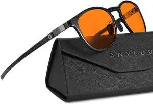 ANYLUV Blue-Light-Blocking Glasses Blue-Light-Glasses Men: Blue Light Glasses for Men Carbon Fiber Temples Lightweight Gaming