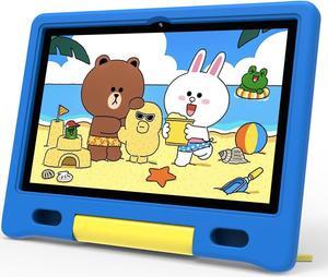 ApoloSignage Kids Tablet, 10.1" Tablet for Kids, Children's Tablet with Case, Expandable Storage, Educational Learning, Wi-Fi 6, BT 5.0, Dual Camera, Toddler Tablet for Boys and Girls,Blue