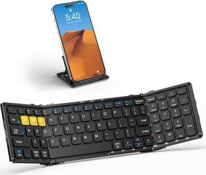 Artciety Foldable Bluetooth Keyboard, Folding Portable Wireless Keyboard with Numeric Keypad, Pocket Travel Keyboard for MacOS Android Windows iOS, Sync Up to 3 Devices (BT5.1 x 3)