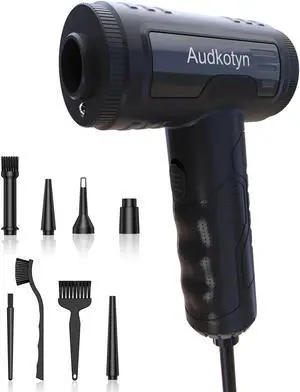 Cordless Electric Compressed Air Duster - Electric air Blower for Cleaning Keyboard, PC, Cameras, Electric Air Pump for Inflatable Cushions, Air Mattress Beds, Boats, Swimming Ring (Black)