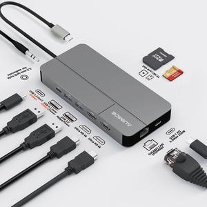 AUIMCE USB C Docking Station Dual Monitor 2 HDMI for MacOS and USB C Port Windows Systems Laptop, Up to 4K/60Hz, Implement MST Display for M1/M2/M3/M4 Thunderbolt 3/4/5 MacBook Laptops