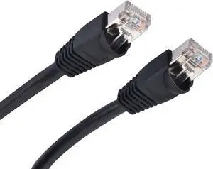 Outdoor Ethernet Shielded Cat 5e Cable, Waterproof Buried-able UV Resistant-RJ45 Plug Connector (150ft)