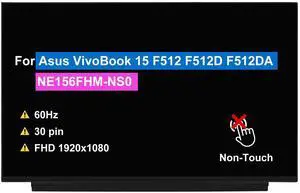 BTSELSS for Asus VivoBook 15 F512 F512D F512DA Screen Replacement FHD 1920x1080 30 pin 60Hz 15.6" Non-Touch LCD Display Panel (Without Bracket)