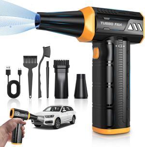 Compressed-air-Duster-Mini-Jet-Blower-Keyboard Cleaner-air Blower 300000 RPM -10000mAH-Replace can of air-car air dusters-Electric pc Duster-Turbo Fan-Cordless Cleaning Kits (Orange)