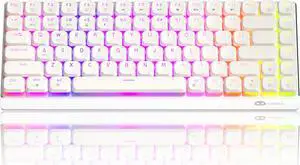 Camiysn Wireless RGB Mechanical Keyboard Moon84 Triple Mode 2.4GHz/BT/USB-C Wired Office White Keyboard for Computer/Desktop/PC/Laptop/Surface/Smart TV and Windows 10/8/7(Red Switches)