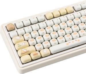 COOMICKEY MOG Profile Keycaps, PBT Keycaps 60 75 100 Percent, Cute Cat Keycaps Set Dye-Sublimation, 136 Keys Custom Keyboard Keycaps for Cherry Gateron MX Switches Mechanical Keyboards