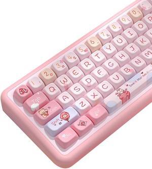 Marshmallow Theme keycaps 158 Key PBT keycaps SCA Custom keycap Set is Suitable for 61/87/104/108 Cherry MX Switch and Other Mechanical Keyboards