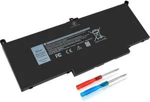 AN·GWEL F3YGT Laptop Battery for Dell Latitude 12 7000 7280 7290 Latitude 13 7000 7380 7390 Latitude14 7000 7480 7490 Series Fit for P/N DM3WC 0DM3WC 2X39G[60Wh 7.6V 4-Cell]