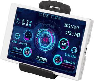 Computer Temp Monitor, 3.5in PC Sensor Panel Display, PC Temperature Display for CPU Hard Disk Data, PC Case Secondary Screen (White)