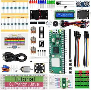 FREENOVE Super Starter Kit for Raspberry Pi Pico W (Included), Dual-core Arm Cortex-M0+ Microcontroller, 588-Page Detailed Tutorial, 177 Items, 94 Projects, Python C Java Code