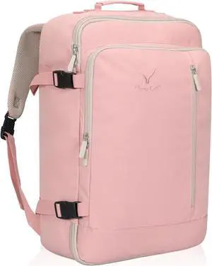 Hynes Eagle Carry on Backpack 38L Large Travel Backpack for Women Flight Approved Weekender Bag Laptop Backpack Men 15 inches Light Pink