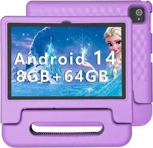 ITDULCET Kids Tablet, 10 inch Android 14 Tablet for Kids, 8GB RAM 64GB ROM Octa-Core Fast-Charging Battery Toddler Tablets with Shockproof Case, Bluetooth, WiFi, Parental Control, Dual Camera, GPS