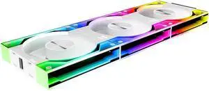 ICOLER UNI Fan JM-V3 120 Infinity Mirror Module Daisy-Chain 120mm ARGB PWM Fan Triple Pack Suitable for Computer Case & 360mm AIO Cooler(White)