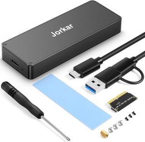 Jorkar External SSD Enclosure USB-C 3.2 for 12+16 Pin SSD MacBook Air/Pro mid 2013-2017, CNC Hard Drive Case for A1466 A1465 A1502 A1398, Portable SSD Reader Box(No SSD)