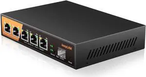 keepLiNK 6 Port 2.5G Web Smart Managed Ethernet Switch with 5 x 2.5G Base-T Ports, 1 x 10G SFP+, Static Aggregation, QoS/VLAN/IGMP, Metal Housing Fanless, Desktop/Wall-Mount