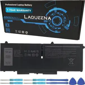 LAQUEENA 07KRV Laptop Battery Compatible with Dell Latitude 5430 5530 Precision P104F 3570 P104F005 P137G004 P137G Series M69D0 H4PVC Y86WG 0H4PVC 0Y86WG 08WRCR 078FWY 4FVJG O7KRV 15.2V 58Wh 4-Cell