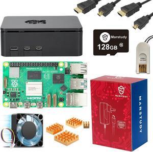 MarsKit Raspberry Pi 5 Starter Kit -128GB Edition/Raspberry Pi 5 (8GB RAM) /128GB microSD Card with Raspberry Pi OS Pre-Installed