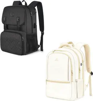 MATEIN Lunch Backpack, 15.6 Inch Insulated Cooler Lunchbox Backpacks with USB Port for Women Work, 17 Inch Laptop Backpack for Women, Large TSA Approved Travel Backpack with Dry Wet Pocket