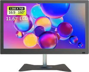 Mersun 11.6 Inches Security Monitors & Displays, 1366x768 Resolution, HDVGAPC Audio Interface, Built-in Speaker LCD Display Suitable for PC, Microcomputer, Camera, Microphone