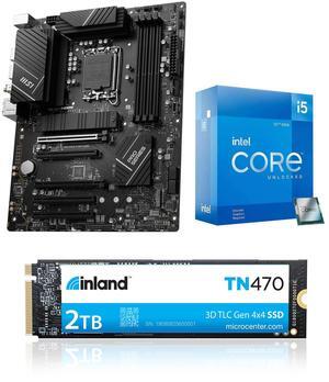 Micro Center 3 in 1 Bundle: Intel Core i5-12600KF Processor+ MSI Pro B760-P WiFi DDR4 Motherboard+ Inland TN470 2TB NVMe SSD