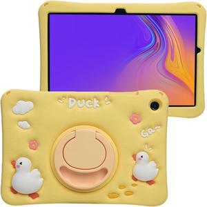 Cartoon Case for iPad Air 6th 11" M2 Case 2024/ Air 5th/4th 10.9" 2022/2020,MONEHOYSY Cute Soft Silicone Kickstand [Drop Proof,Shock Proof] Back Stand Cover Case for Kids Children Girls (Gaga Duck)