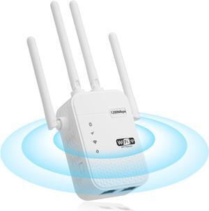 2024 WiFi Extender Signal Booster Repeater for Home Cover Up to 12805 sq.ft Dual Band 5GHz/2.4GHz WiFi Signal Strong Penetrability 100 Devices 4 Modes Antennas 360deg Full Coverage with Ethernet Port