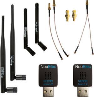 Nooelec Dual-Band NESDR Nano 2 ADS-B (978MHz UAT & 1090MHz 1090ES) Bundle for Stratux(tm), Avare, Foreflight, FlightAware & Other ADS-B Software Applications. Includes 2 SDRs, 4 Antennas & 5 Adapters