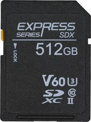 Novachips 512GB Express SDXC V60 UHS-II Memory Card - Nikon/Panasonic/Canon/Sony/Fujifilm (NP467C512GTX3)