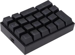 USB Numeric Keypad, LED Backlit 21-Key Mechanical Numpad for PC Gamers, Ergonomic Wired Number Pad for Desktop Laptop, Mini Portable Numeric Keypad for Home and Office, Plug and Play (Red Switch)