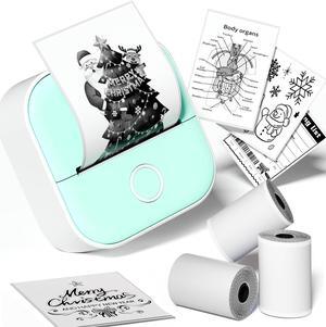 Print Pod Mini Printer T02, Sticker Printer with 3 Paper Rolls, Bluetooth Thermal Printer, Inkless Sticker Maker Machine for Birthday Giftware, Journal, Note, Plan, Early Education