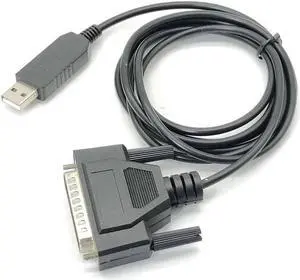 RIKYJIC USB 2.0 Male to DB25 Male RS232 Serial Data Cable Parallel Printer Cable 2 Meter