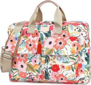 SANFAN Laptop Briefcase, Water Repellent Multi-Functional Laptop Shoulder Messenger Case Bag For MacBook Pro 16 inch and 15 inch-16 inch Laptop (Watercolor Flowers)