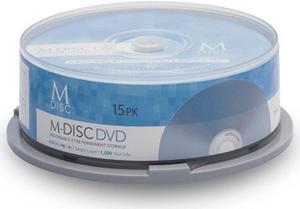 15 Pack Millenniata M-Disc DVD 4.7GB 4X HD 1000 Year Permanent Data Archival/Backup Blank Media Recordable Disc