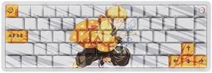 Demon Slayer Kimetsu No Yaiba Zenitsu Full Art PBT Dye Sub Keycaps for Mechanical Gaming Keyboards, Cherry MX Switches, Custom Side Print, ANSI ISO Support, US Layout - Officially Licensed