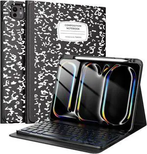 TiMOVO Keyboard Case with Pen Slot for iPad Pro 11 Inch M4 (2024), iPad Pro 11 inch Keyboard Case with Backlight, Magnetic Detachable Keyboard for iPad Pro 11 Inch (A2837/A3006), Notebook Black
