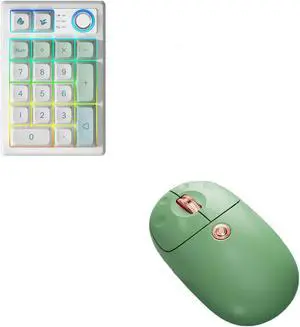 TISHLED Tri-Mode Gasket Creamy Mechanical Numpad with Dual-Mode Cute Cat Paw Wireless Mouse