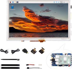 UeeKKoo 5inch IPS Touch Screen 1024x600 Compatible with Raspberry Pi 5/4B/3B+/3B/Zero W WH/Zero 2 W/Pico/Pico W/Jetson Nano/PC, Support Win 11/10/ 8.1/8 /7, 800cd/m2 (Narrow-Bezel Resistive Touch)
