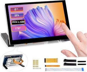 5inch DSI LCD 5-Point Capacitive Touch Screen Monitor for Raspberry Pi Pi5/4B/3B+/3B/3A+/CM4/CM3+/CM3, 1024 x 600 Resolution IPS Display Screen, DSI Interface, 178deg Viewing Angle, No Driver Required