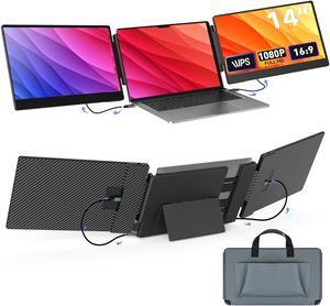 UK BONITOYS Laptop Screen Extender, 14" FHD 1080P Laptop Monitor Extender, Plug & Play, Updated Alloy Stand, Triple Monitor for 13"-16.5" Laptop, Compatible with Windows, Mac, Chrome