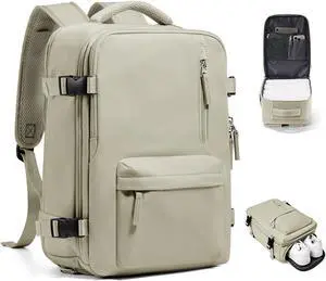 VGCUB Travel Backpack for Women Men for Spirit Airlines Personal Item Bag 18x14x8 Inches Laptop College Backpack,Waterproof Carry on Flight Approved Work Backpack Mochila de Viaje,Grey brown