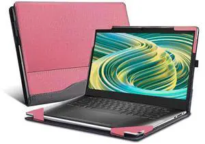 Laptop Cover for Dell XPS 9530 9520 9510 9500 Laptop 15.6 inch All-Inclusive Drop-Proof Case PU Leather Inner Pocket Cover (Pink)