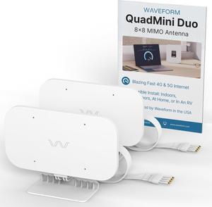 Waveform QuadMini Duo: 8x8 MIMO Low-Profile Antenna Kit | External Antenna for 4G/5G Routers & Gateways | for T-Mobile Home Internet, Verizon, AT&T Air | Antennas Only
